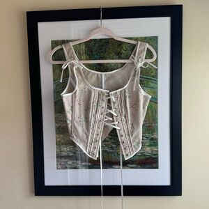 Corset style top, custom linen